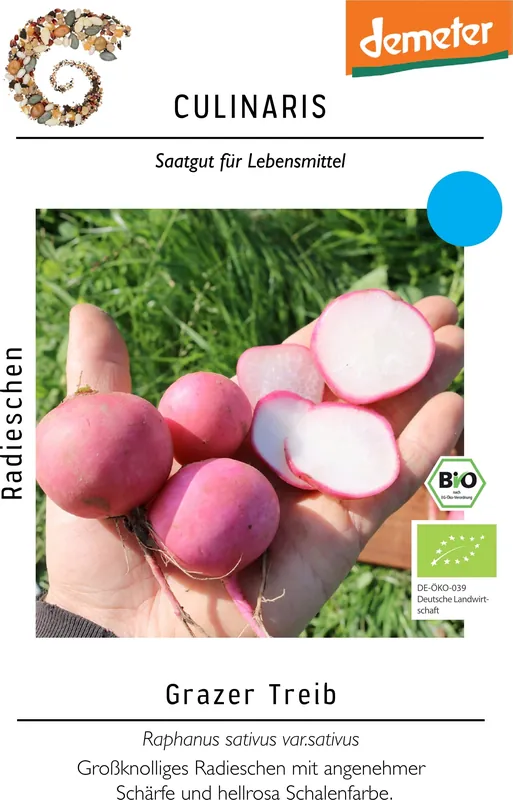Culinaris Bio Radijs "Grazer Treib", 3,50 g - Nieuw