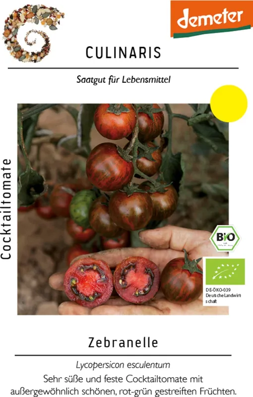 Aanbieding - Culinaris Bio Cocktailtomaat "Zebranelle", 15 Korrels