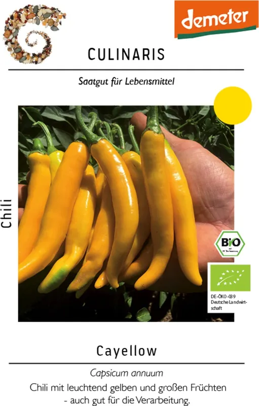 Culinaris Bio Chili "Cayellow", 15 Korrels | Aanbieding