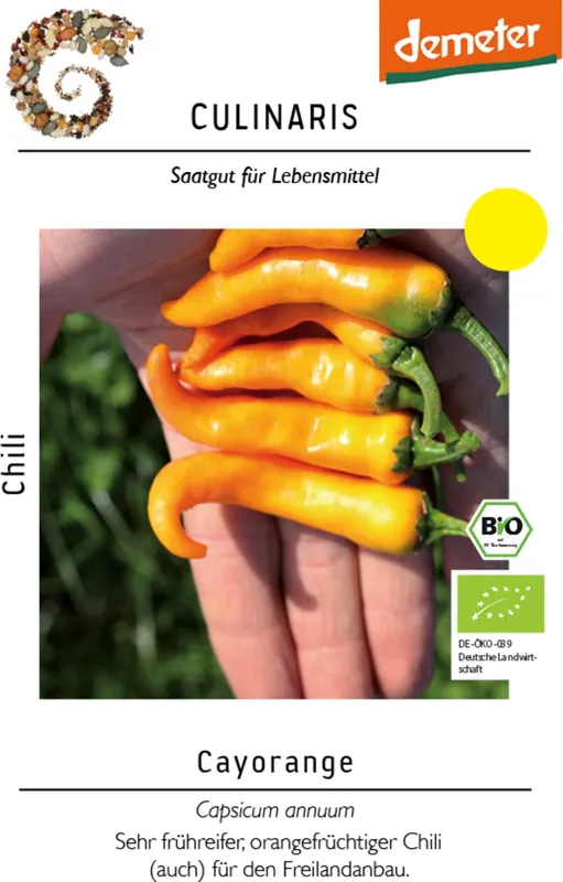 Culinaris Bio Chili "Cayorange", 15 Korrels - Zeer goed beoordeeld