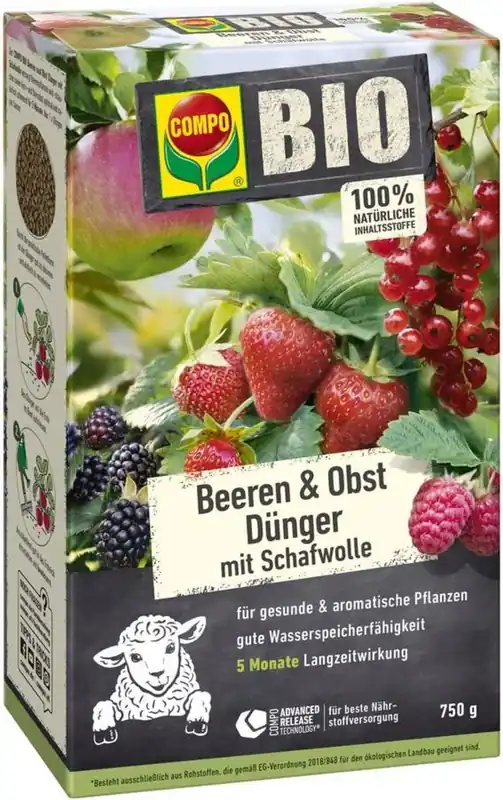 COMPO BIO Bessen- & Fruitmeststof met Schapenwol, 750 g - Voordeelprijs