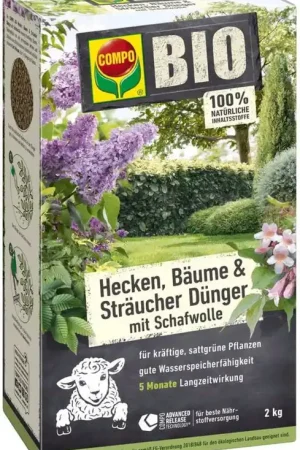 COMPO BIO Heggen-, Bomen- & Struikenmeststof met Schapenwol, 2 kg | Topproduct