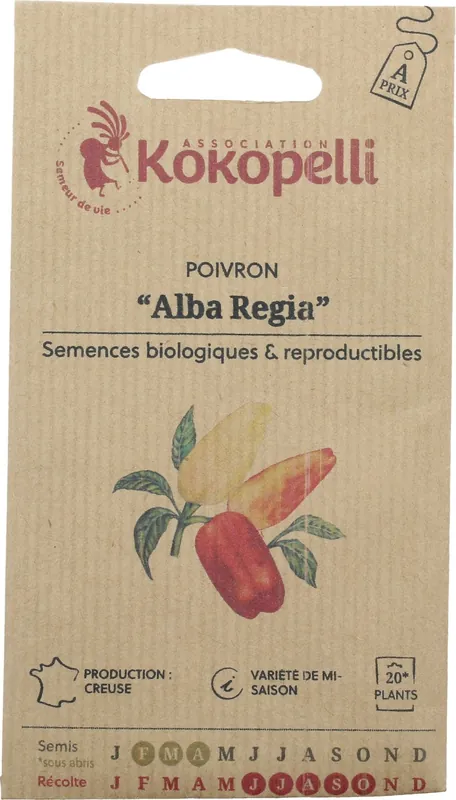 Net binnen | Kokopelli Paprika "Alba Regia", 25 Korrels