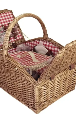 Strömshaga Wilgen Picknickmand Set - Rood | Fabrieksprijs