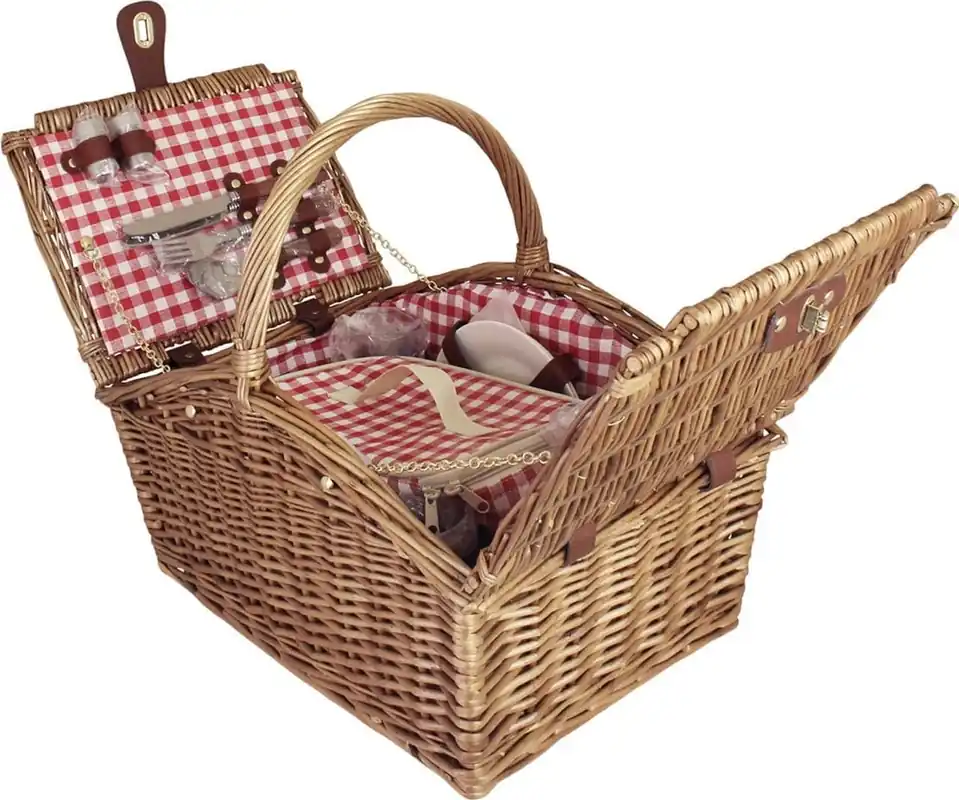 Strömshaga Wilgen Picknickmand Set - Rood | Fabrieksprijs