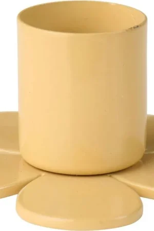IB Laursen Bloemvormige Kandelaar voor 2,2 cm Kaarsen, Beige | Speciale aanbieding