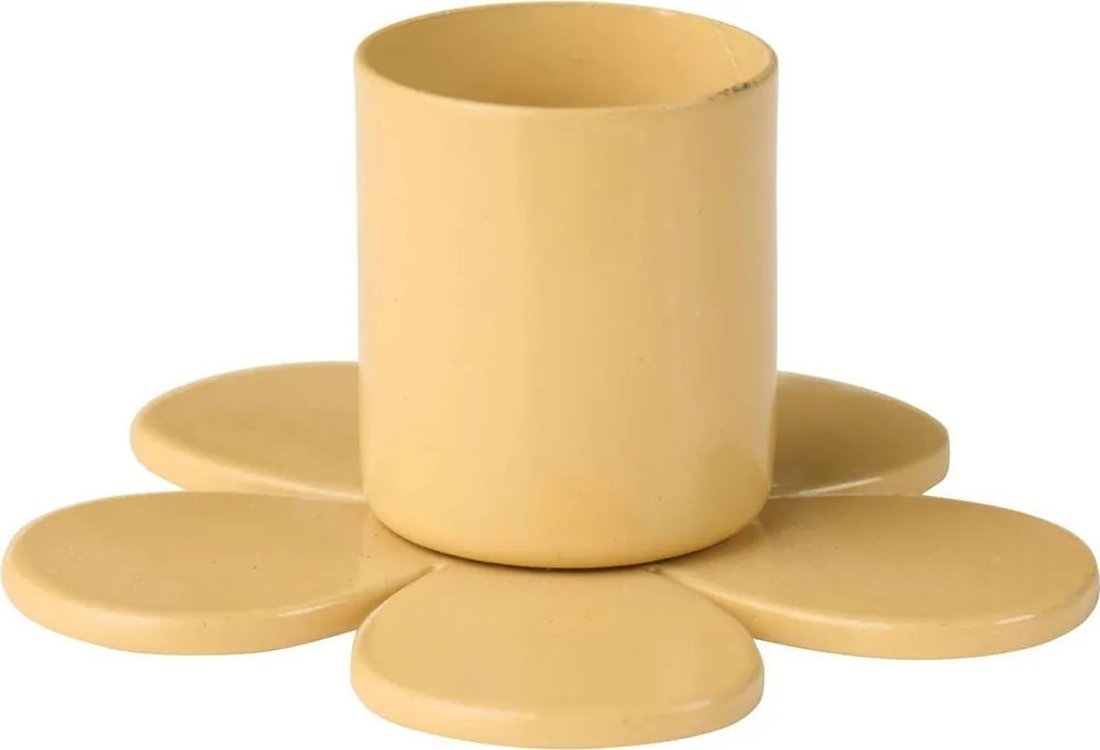 IB Laursen Bloemvormige Kandelaar voor 2,2 cm Kaarsen, Beige | Speciale aanbieding