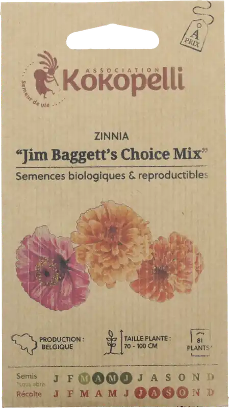 Kokopelli Biologische Zinnia "Jim Baggett’s Choice Mix", 100 Korrels | Voordeelprijs