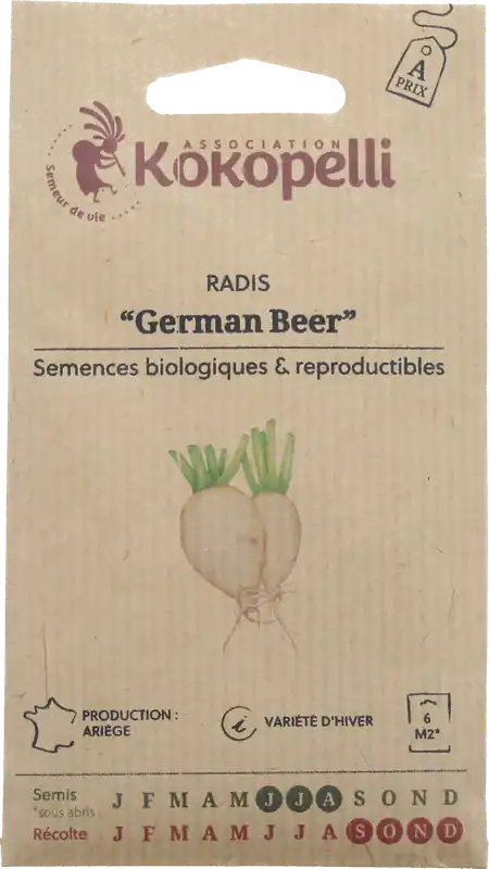 Rechtstreeks uit de fabriek | Kokopelli Biologische Tuinradijs "German Beer", 2 g