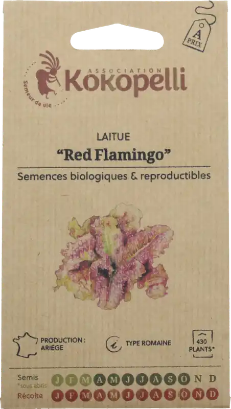 Kokopelli Biologische Romeinse Sla "Red Flamingo", 1 g | Nu beschikbaar