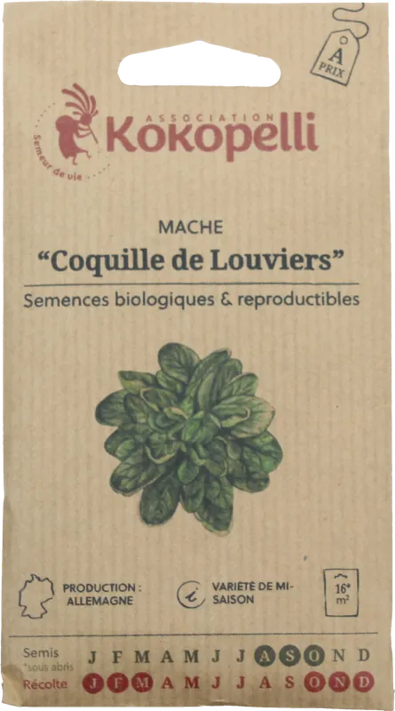 Snelle levering | Kokopelli Biologische Veldsla "Coquille de Louviers", 4 g