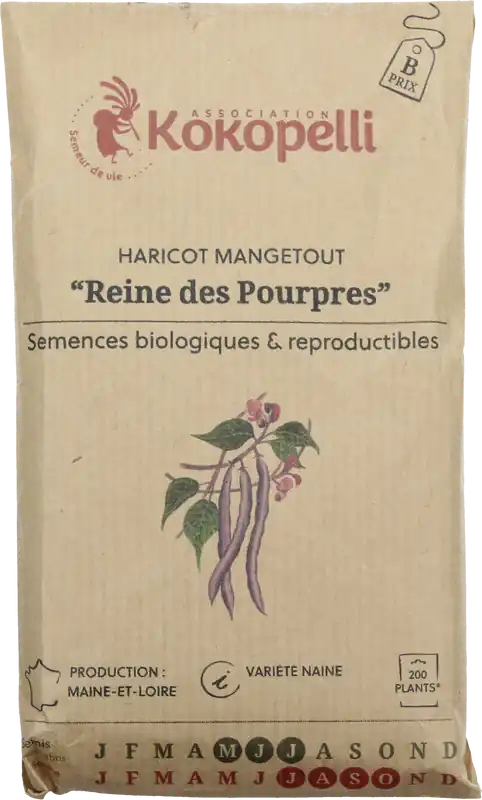Kokopelli Biologische Struikboon "Reine des Pourpres", 80 g - Veilig betalen