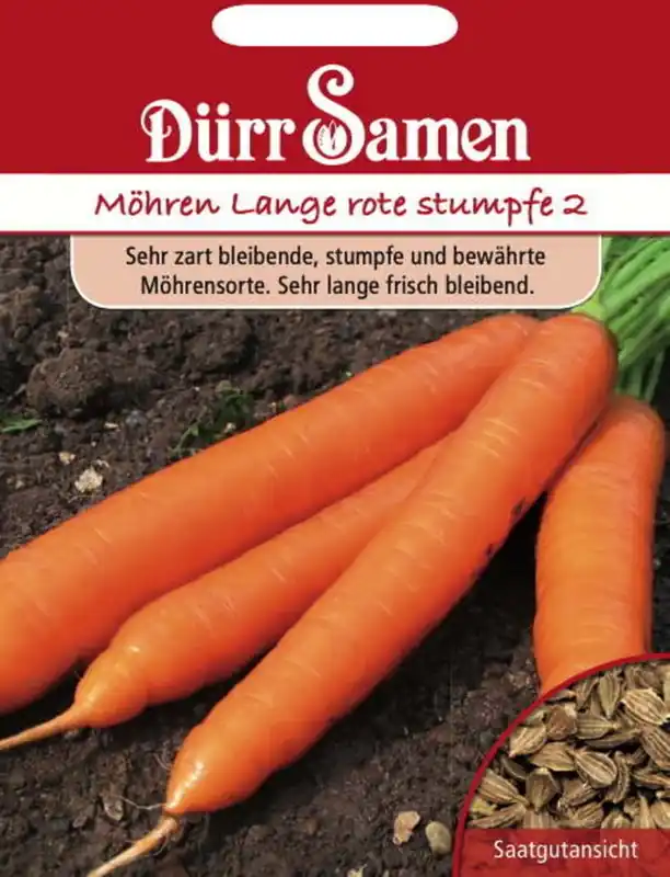 Fabrieksprijs - Dürr Samen Wortelzaden "Lange rote stumpfe", 2.000 Korrels