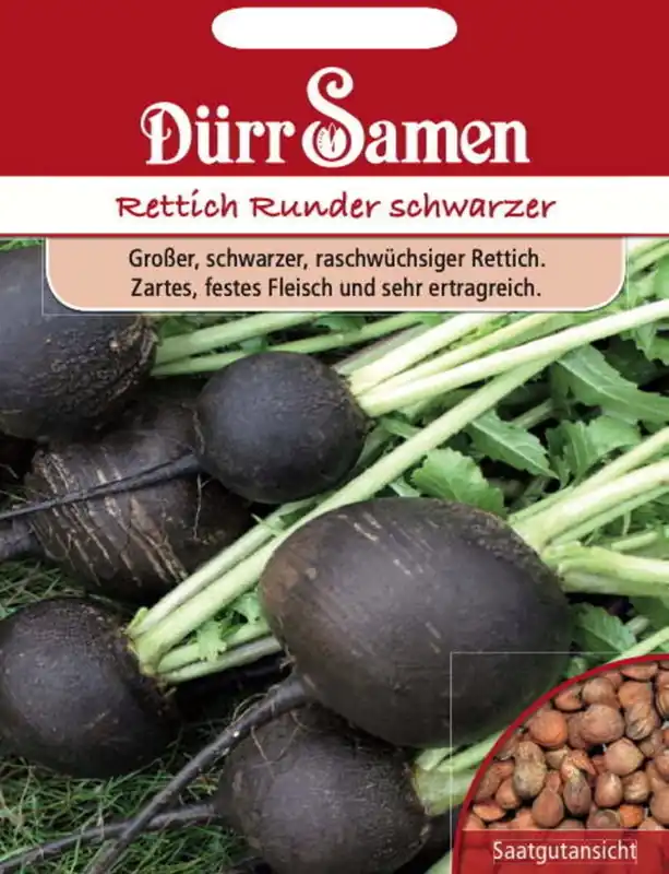 Dürr Samen Rammenaszaden "Runder schwarzer", 500 Korrels | Actieprijs