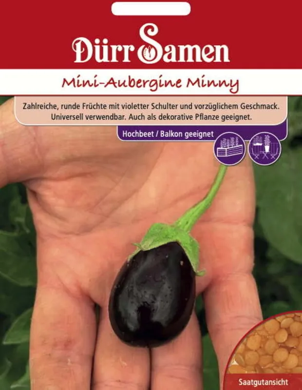 Dürr Samen Mini-Aubergine "Minny", 10 Korrels - Veel voordeel