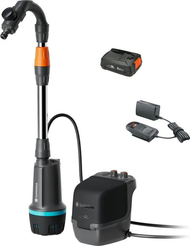 GARDENA Regenwaterpomp met Accu - 2400 ComfortAutomatic 18V P4A - Gebruiksklare Set - Veel gevraagd