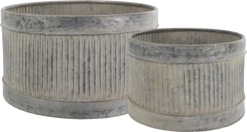 Chic Antique Sierpot met Ribbels - Set van 2 | Nog enkele stuks