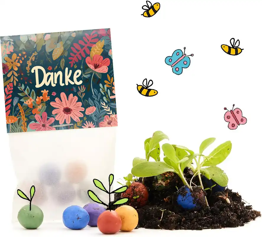 Voordelig - Die Stadtgärtner Bloemenknikkers "Danke", 5 stuks