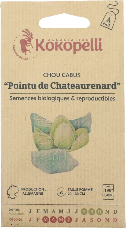 Kokopelli Biologischelogische Witte Kool ‘Vert De Printemps Pointu de Chateaurenard‘, 200 Korrels - Lage prijs