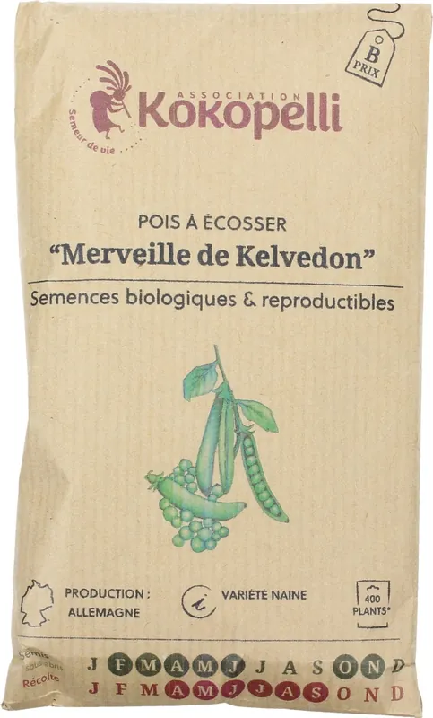Kokopelli Biologische Doperwt ‘Merveille de Kelvedon‘, 80 g | Aanbieding