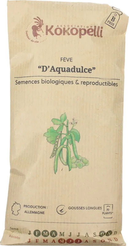 Kokopelli Biologische Tuinboon ‘Aquadulce‘, 100 g - Nieuw binnen