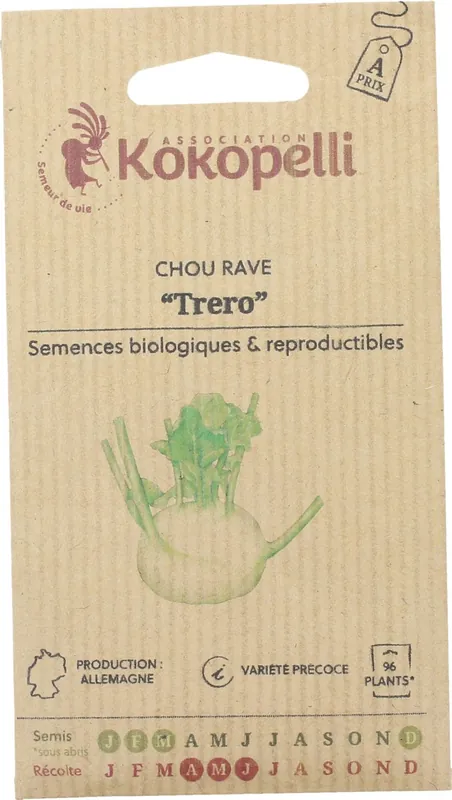Premiumkwaliteit | Kokopelli Biologische Koolrabi ‘Trero‘, 100 Korrels