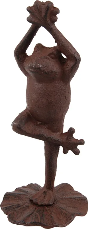 Miljögården Decoratieve Kikker "Yoga" van Gietijzer - Speciale aanbieding