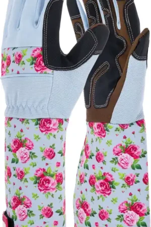 Net binnen | KERBL Tuinhandschoenen Rose Garden - Gebloemd, 8/M (1 Paar)