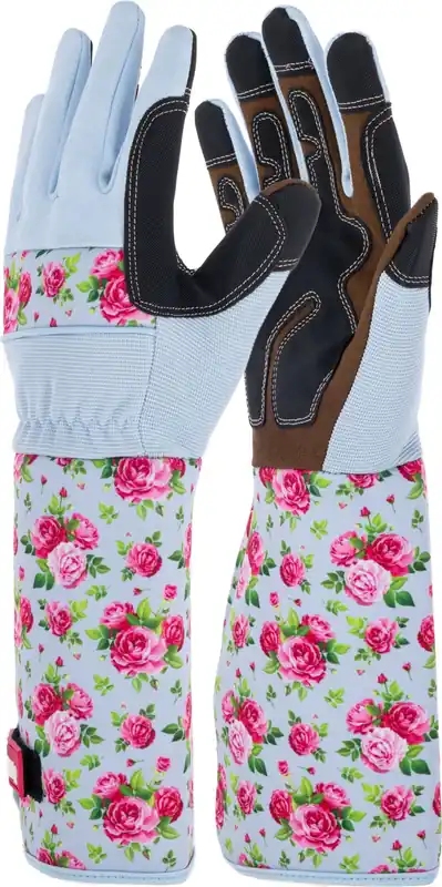 Net binnen | KERBL Tuinhandschoenen Rose Garden - Gebloemd, 8/M (1 Paar)