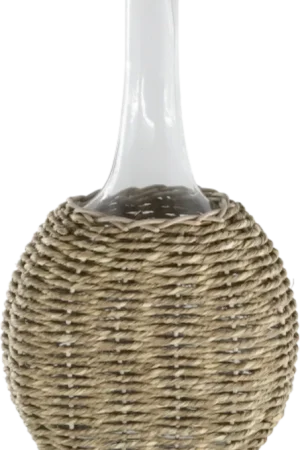 Voordeelprijs | Chic Antique Fles met Gevlochten Bodem, 35 cm