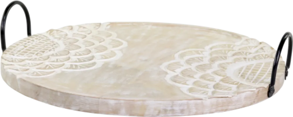 Chic Antique Dienblad met Houtsnijwerk | Topproduct