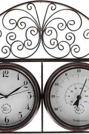 Eenvoudig retourneren - Esschert Design Tuinklok met Thermometer