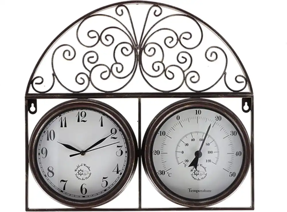 Eenvoudig retourneren - Esschert Design Tuinklok met Thermometer