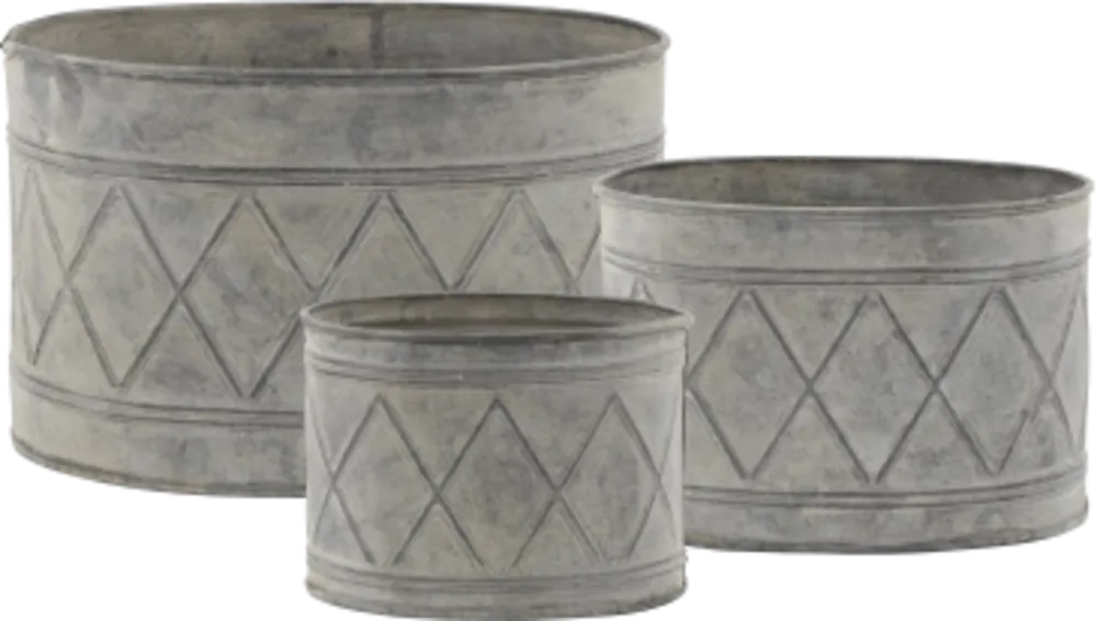 Beste prijs | Chic Antique Sierpot Antique Zink - Set van 3