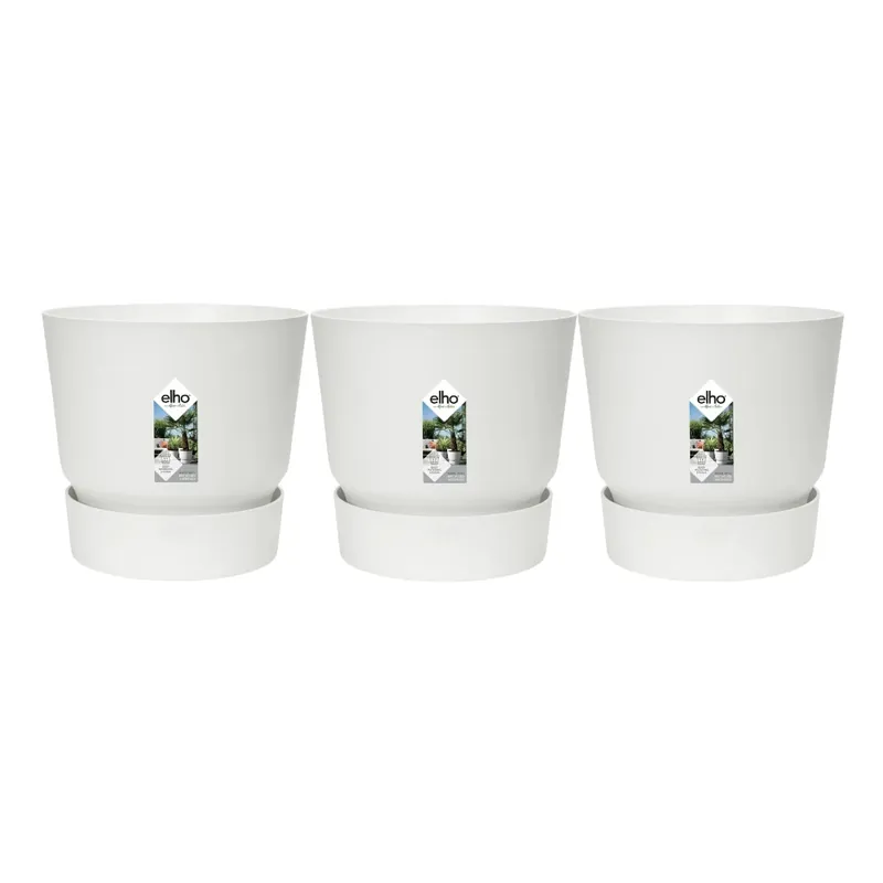 Snelle levering | 3x Pot elho Greenville wit D30xH28