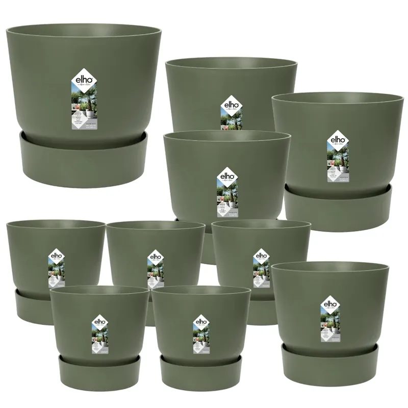 Bestseller - 10x Pot elho Greenville groen (5x D14x13, 1x D24xH23, 3x D30xH28, 1x D39xH37)