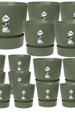15x Pot elho Greenville green (8x D14x13, 2x D24xH23, 4x D30xH28, 1x D47xH44) | Voordeelprijs