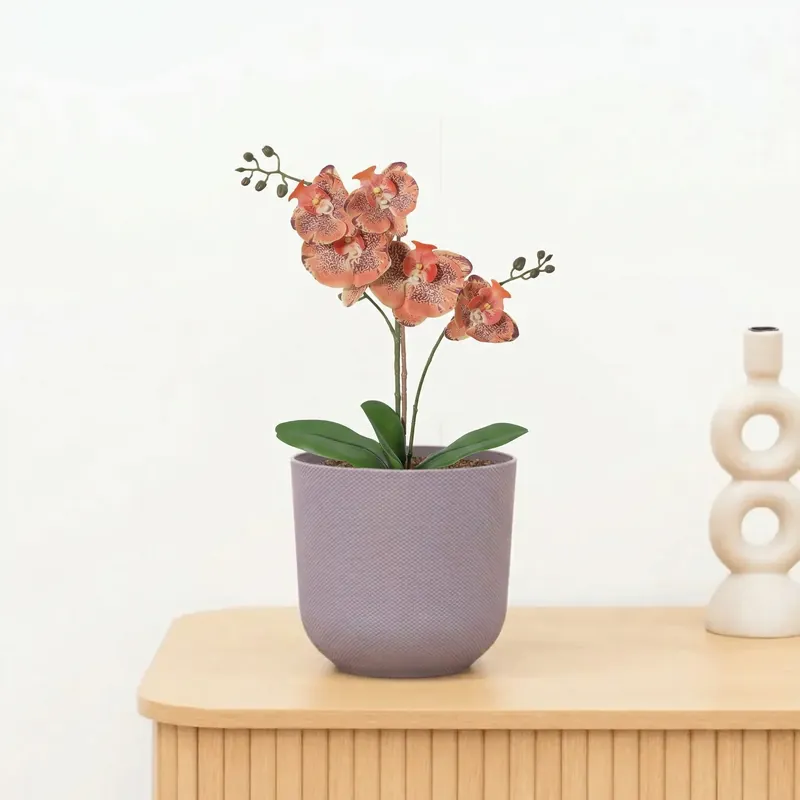 Extra voordeel - Kunst Phalaenopsis orchid orange - 41cm