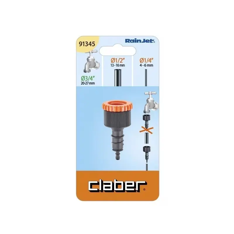 Claber fitting voor 1/2 - 1/4 draadbuis kabeljauw. 91345 | Klaar voor verzending