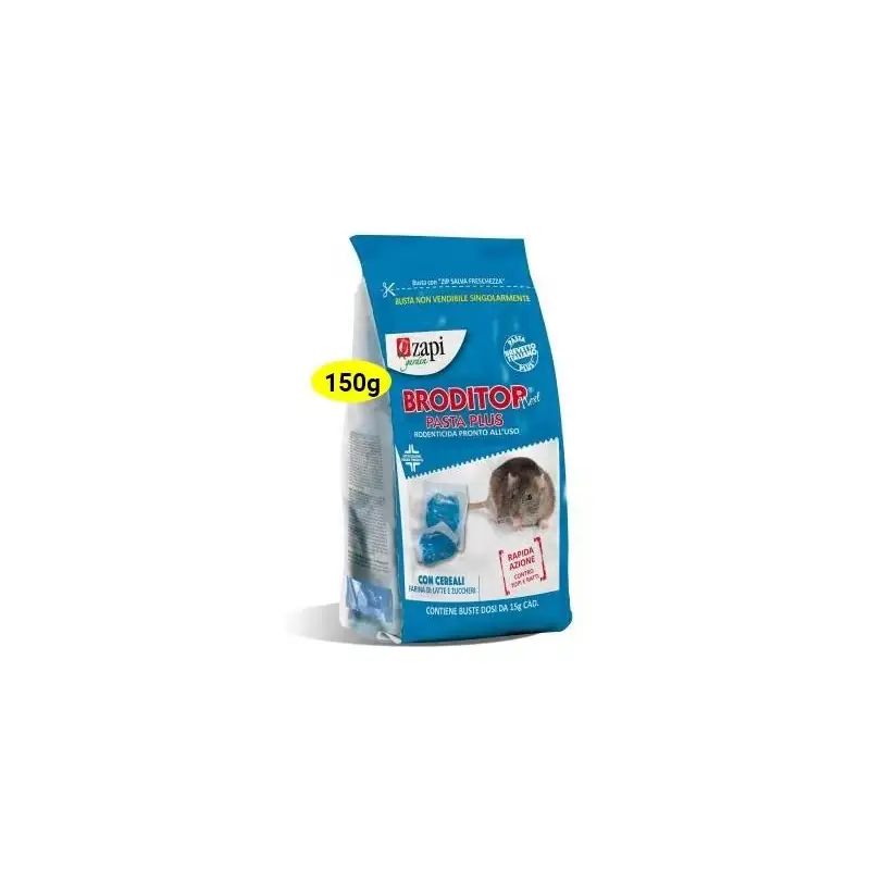 ZAPI Rodenticide BRODITOP NEXT PASTA PLUS 150g zak kabeljauw. 103950 | Goed beoordeeld
