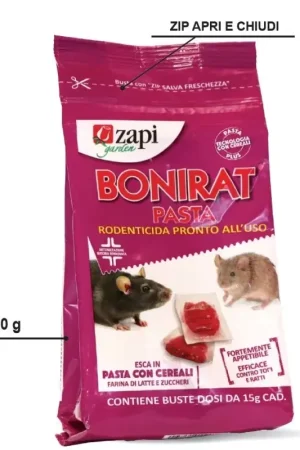 ZAPI Rodenticide BONIRAT PASTA PLUS 150g zak met ritssluiting kabeljauw. 104565 | Extra korting
