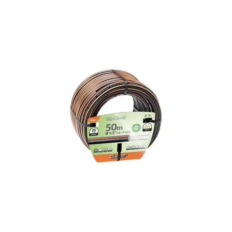 Claber anti-twist slang 50 meter top zwart 1/2 kabeljauw. 9036 - Nieuw