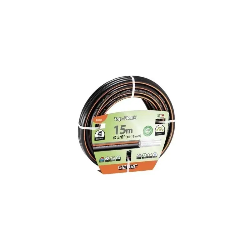 Claber anti-twist bedrade slang 15 meter top zwart 5/8 kabeljauw. 9040 - Eenvoudig retourneren