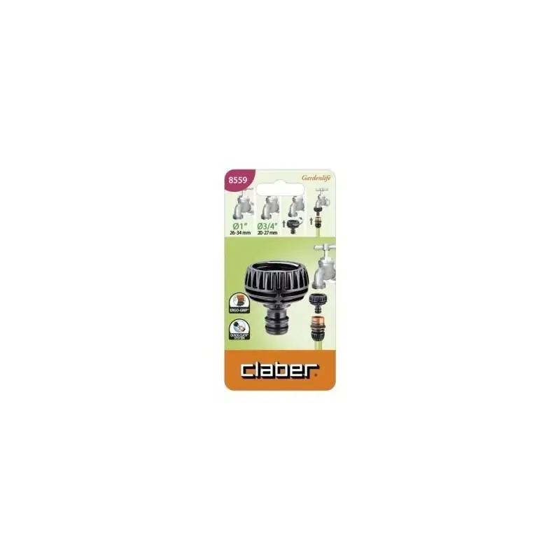 Bespaar meer - Claber universele kraanmof met 3/4 draad -1 cod. 8559