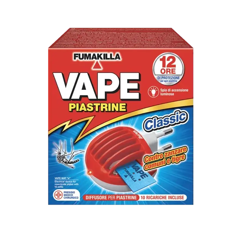 Bestel vandaag | Diffuserplug voor e-sigaretten met 10 klassieke plaatjes ter bescherming tegen gewone muggen en tijgermuggen.