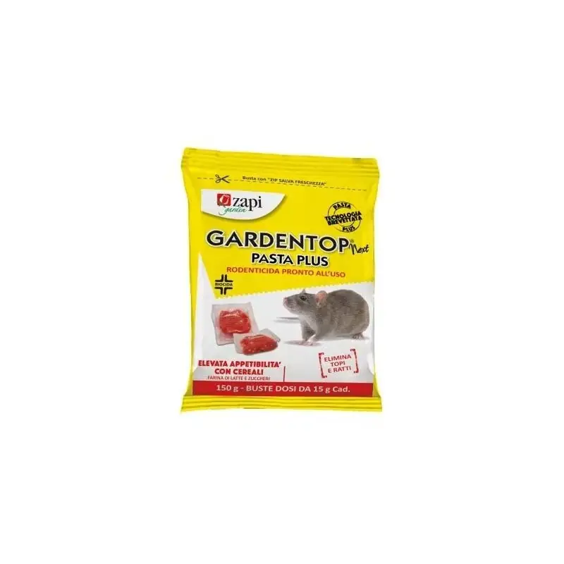 Fabrieksprijs - ZAPI Rodenticide GARDENTOP NEXT PASTA PLUS 150g zak kabeljauw. 104331