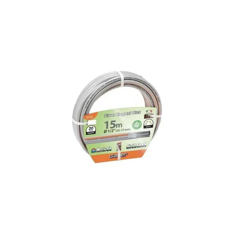 Claber zilver elegant plus 1/2 15 m draadslang kabeljauw. 9123 | Wees er snel bij