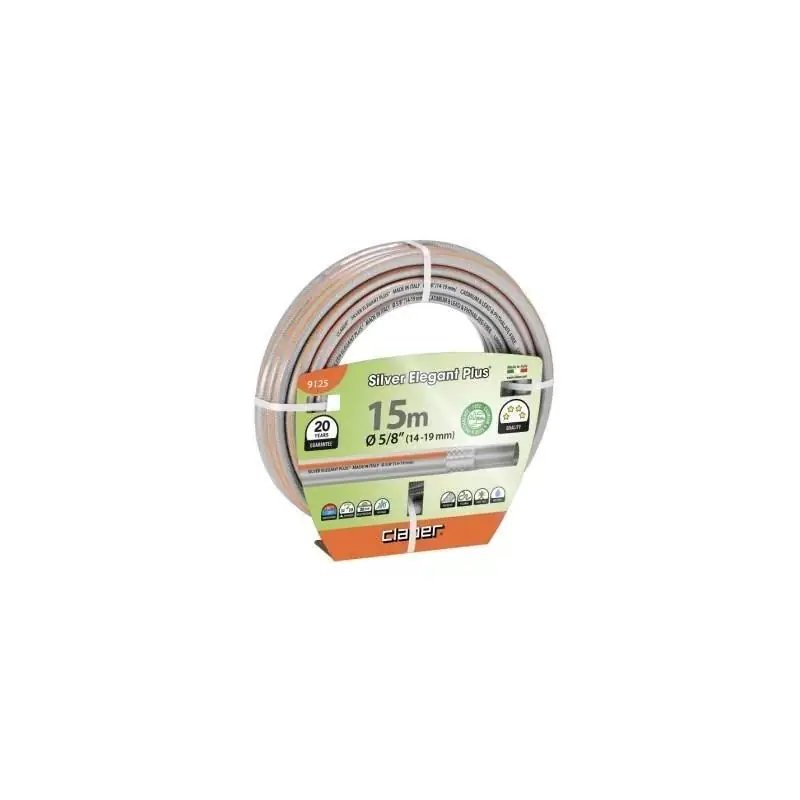 Prijs verlaagd - Claber zilver elegant plus 5/8 mesh slang 15 m kabeljauw. 9125