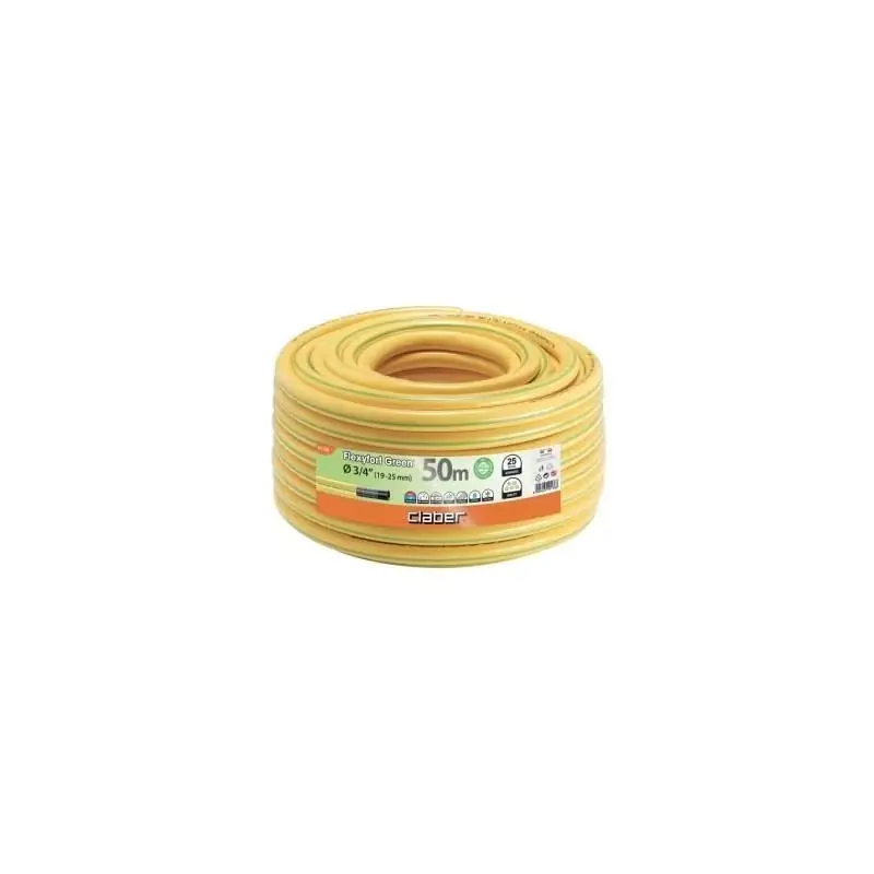 Voorraad bijna op - Claber anti-twist slang 50 meter flexyfort groen 3/4 kabeljauw. 9138