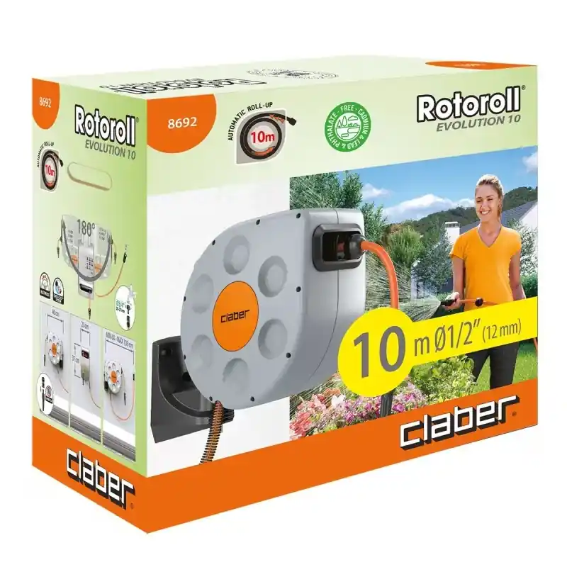Gratis retourneren - Claber automatische slanghaspel rorolloll evolution 10 m kabeljauw. 8692